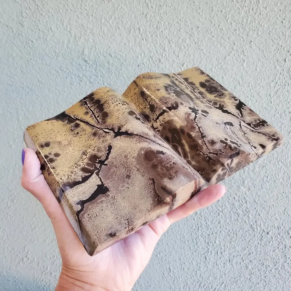Picture Story Jasper Pastel Dendrite Statement Book Carving Crystal 1400 grams